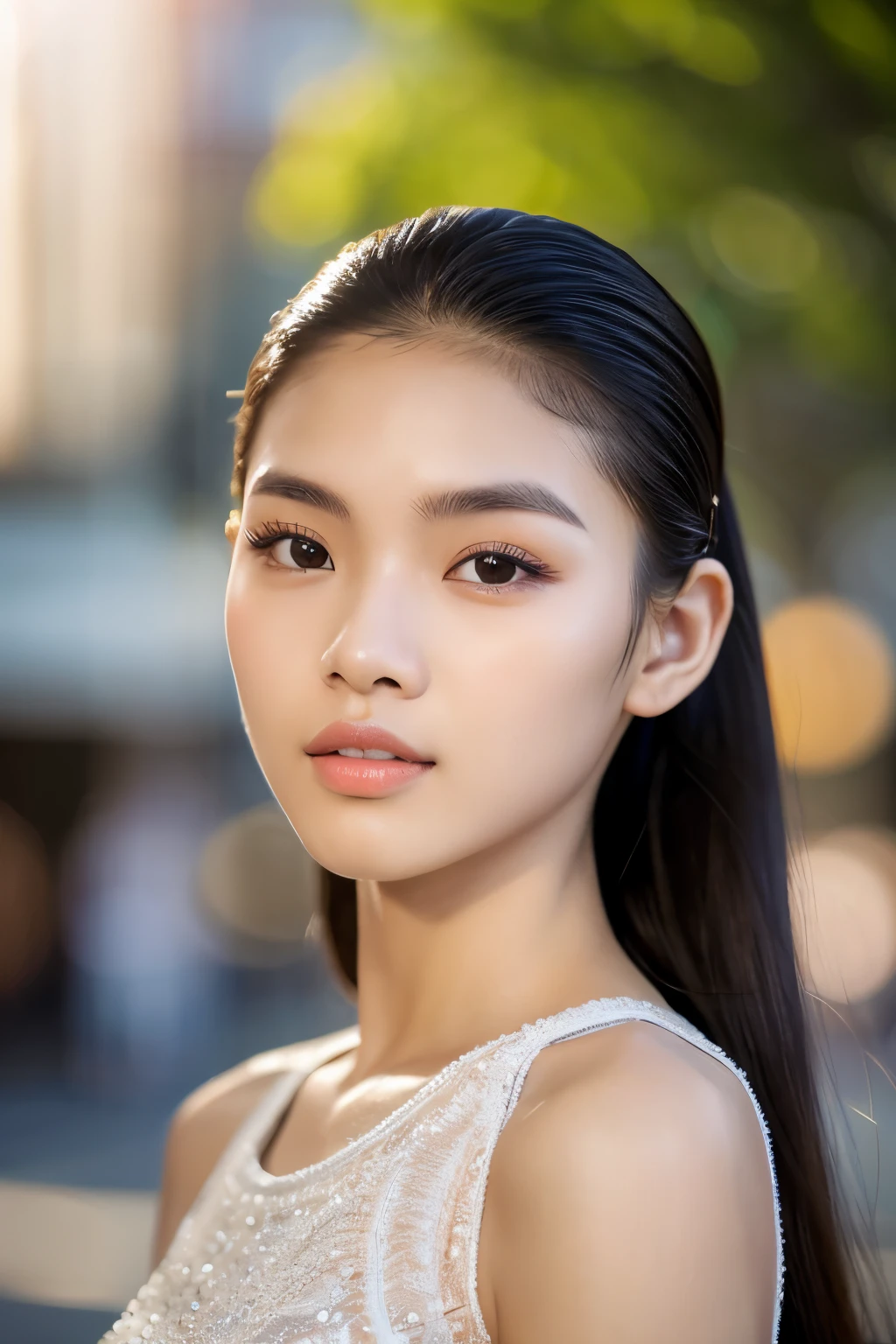 Filipino model woman, Photorealsitic, Detailed skin, A detailed face, Detailed lips, Detailed eyebrows, PUPILS SPARKLING, depth of fields, ccurate, Super Detail, Best Quality, hight resolution, Anatomically correct, Textured skin, high details, High quality, full body