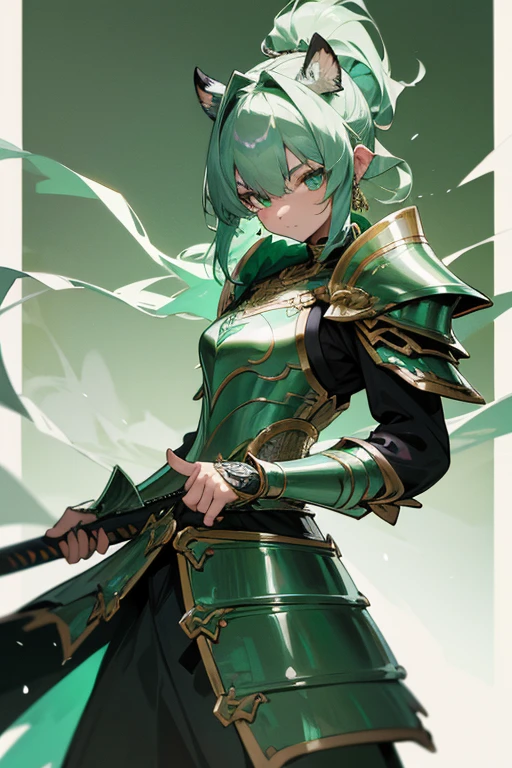 tiger knight, fine armor, Intricate Design, Silver, silk, 8k.sharp、View your viewers、overwhelmingly strong、Eyes are emerald green、