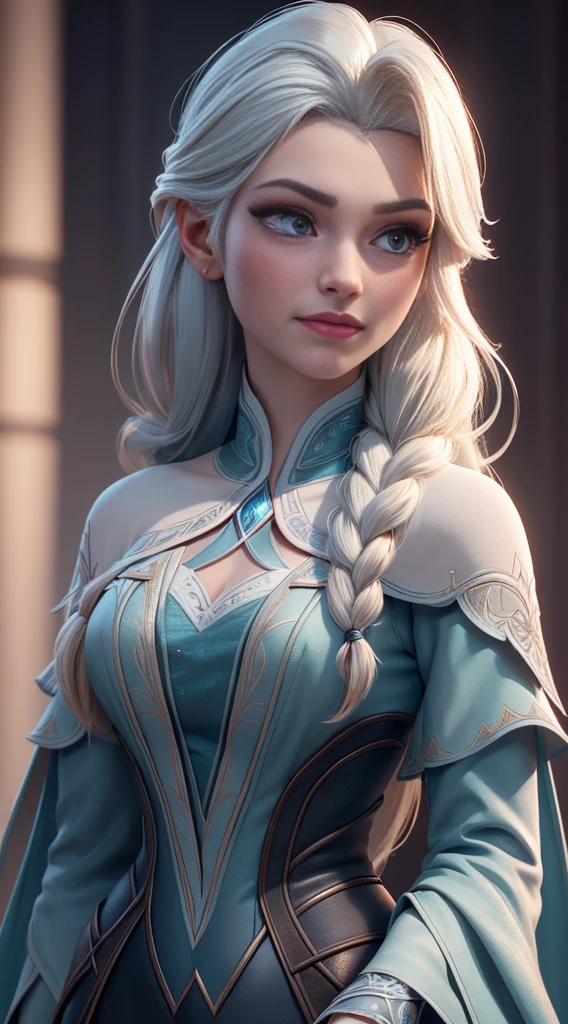 Highly detailed CG unity 8k wallpaper, style shot, complex, high detail, dramatic, highest quality movie still image, very detailed, masterpiece, best quality, character design, Elsa, Elsa from Frozen, (( Dark style)), realistic ultra-detailed rendering style, natural light, sharp character design, (hard focus, 8k), (((natural skin texture))), 8k textures, soft cinematic lighting, adobe lightroom, dark room, hdr, Sophisticated, Elegant, Rich Detail, Sharp Focuilm Look) )), Soothing Tones, Detail Frenzy, Intricate Detail, Super Detail, Low Contrast, Soft Film Lighting, Dull Colors, Exposure Blending, HDR, Fade, 35mm, f/1.4, ISO, f16, 25 sec.