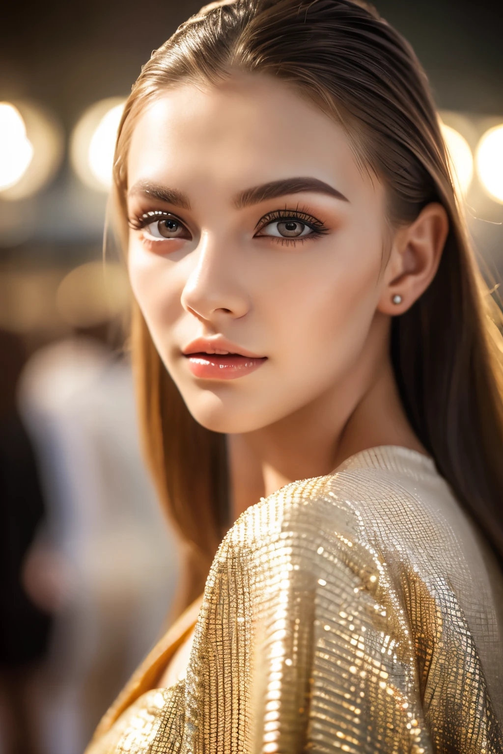 Russian model woman, Photorealsitic, Detailed skin, Detailed lips, Detailed eyebrows, PUPILS SPARKLING, depth of fields, ccurate, Super Detail, Best Quality, hight resolution, Anatomically correct, Textured skin, high details, High quality, short skirt, full body