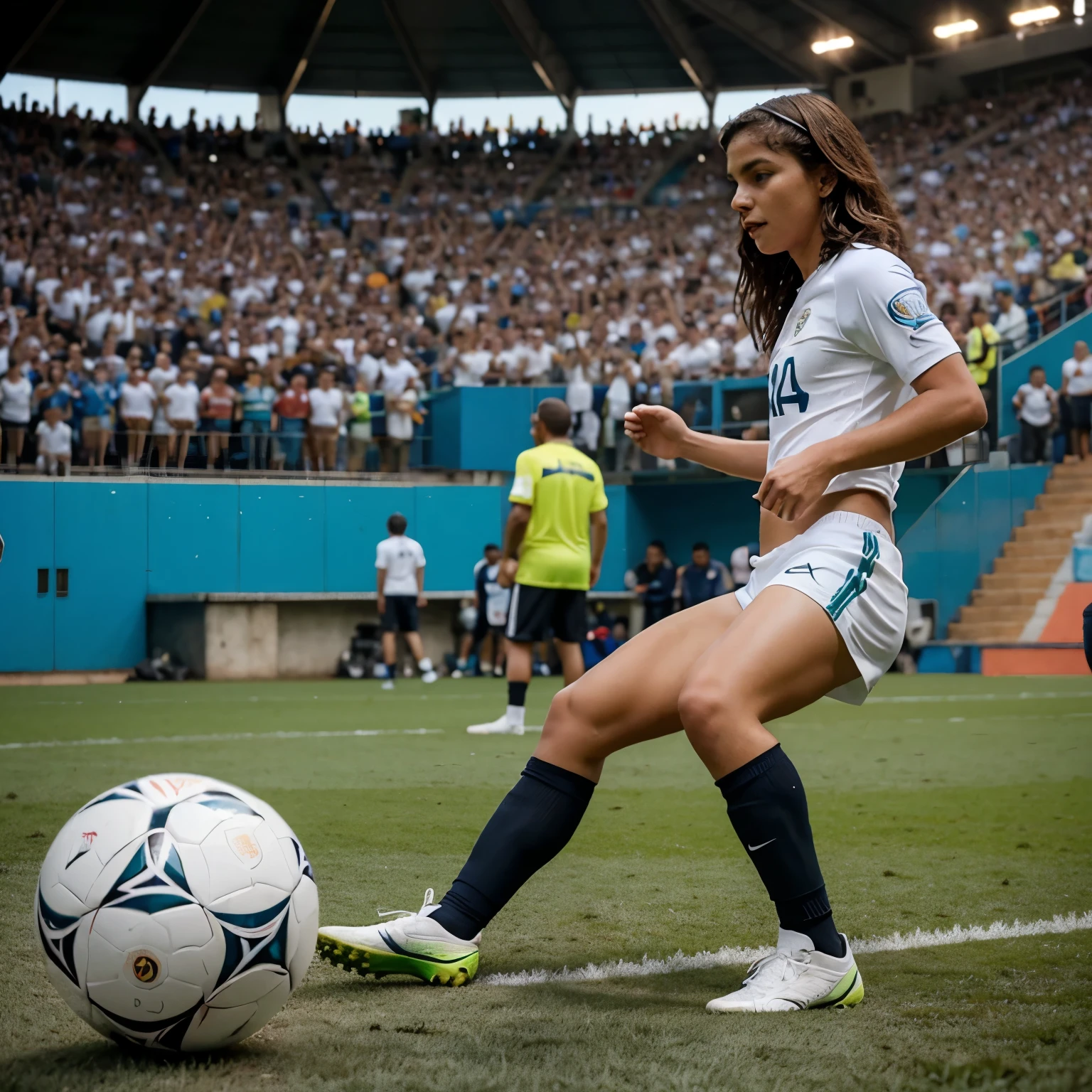 Um peixe,uma bola de futebol e um microfone conversando