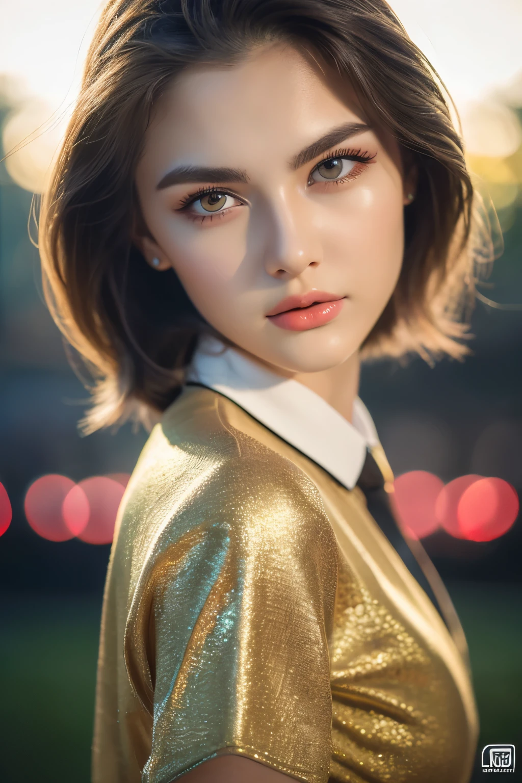 Ukrainian model woman, Photorealsitic, Detailed skin, Detailed lips, Detailed eyebrows, PUPILS SPARKLING, depth of fields, ccurate, Super Detail, Best Quality, hight resolution, Anatomically correct, Textured skin, high details, High quality, short skirt, full body