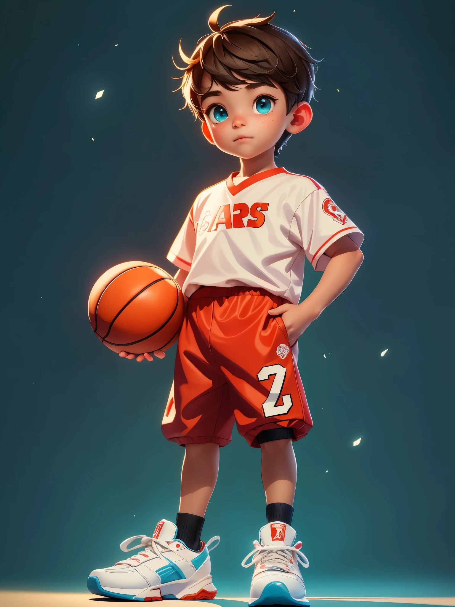 boy,face to the future,masterpiece,best quality,((Practical:1.4))masterpiece,(masterpiece,best quality)Five cute little boysng a red and white jersey,black basketball sneakers,Basketball ball,Exquisite eyes,a happy expression,Clean background,Delicate gloss,8k,C4D,Rendering,Implications,Very delicate and beautiful,Highly detailed CG,8k wallpaper,Astonishing,Attention to detail,Highly detailed CG Unity 8k wallpapers,Huge file size,Super Detail,超high resolution,high resolution,Very detailed,((Very detailed的眼睛和脸)),美丽而Exquisite eyes,Very delicate face shape, Perfect lighting,Surface light,Natural Colors,((10 year old boy))ar lights