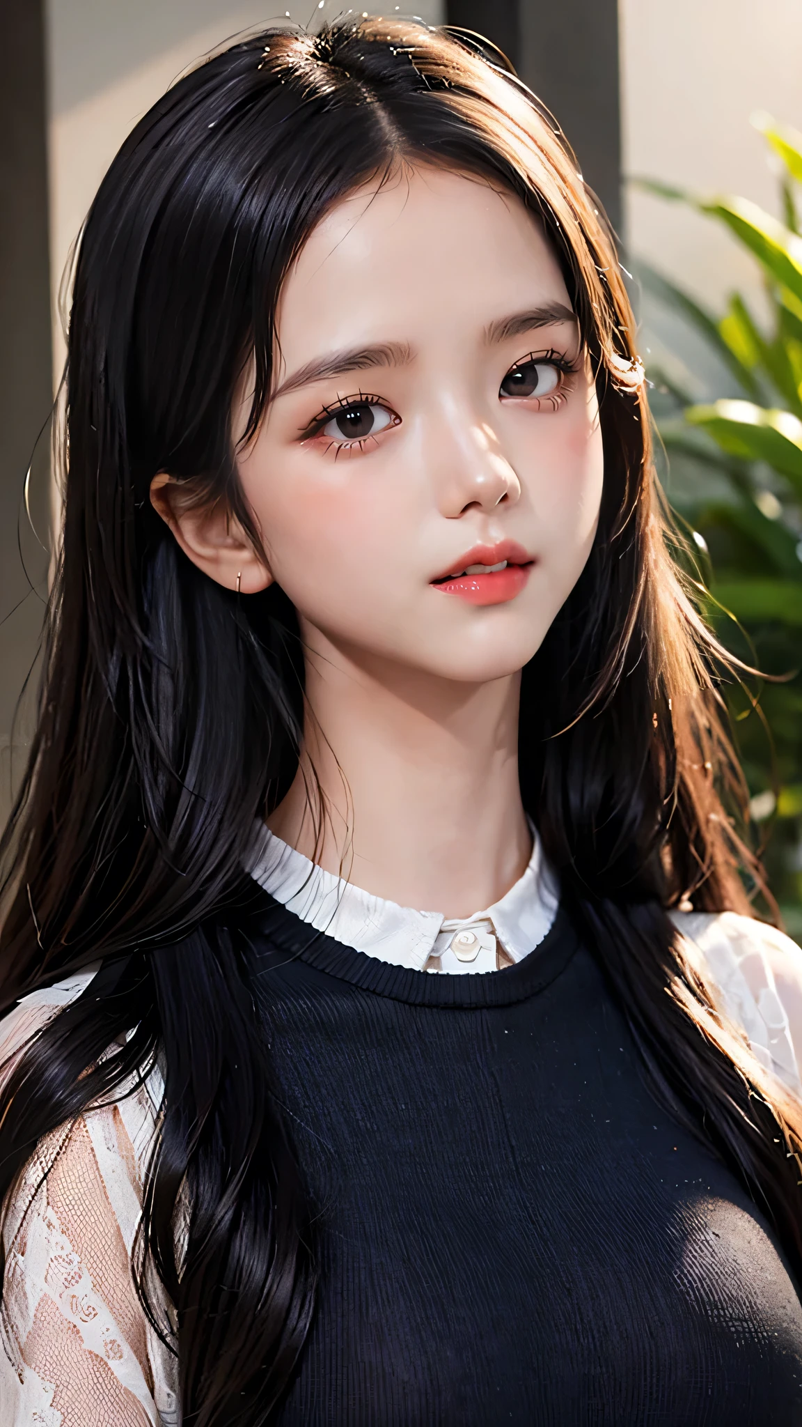 KIM JISOO,curly hair style,gummy smile