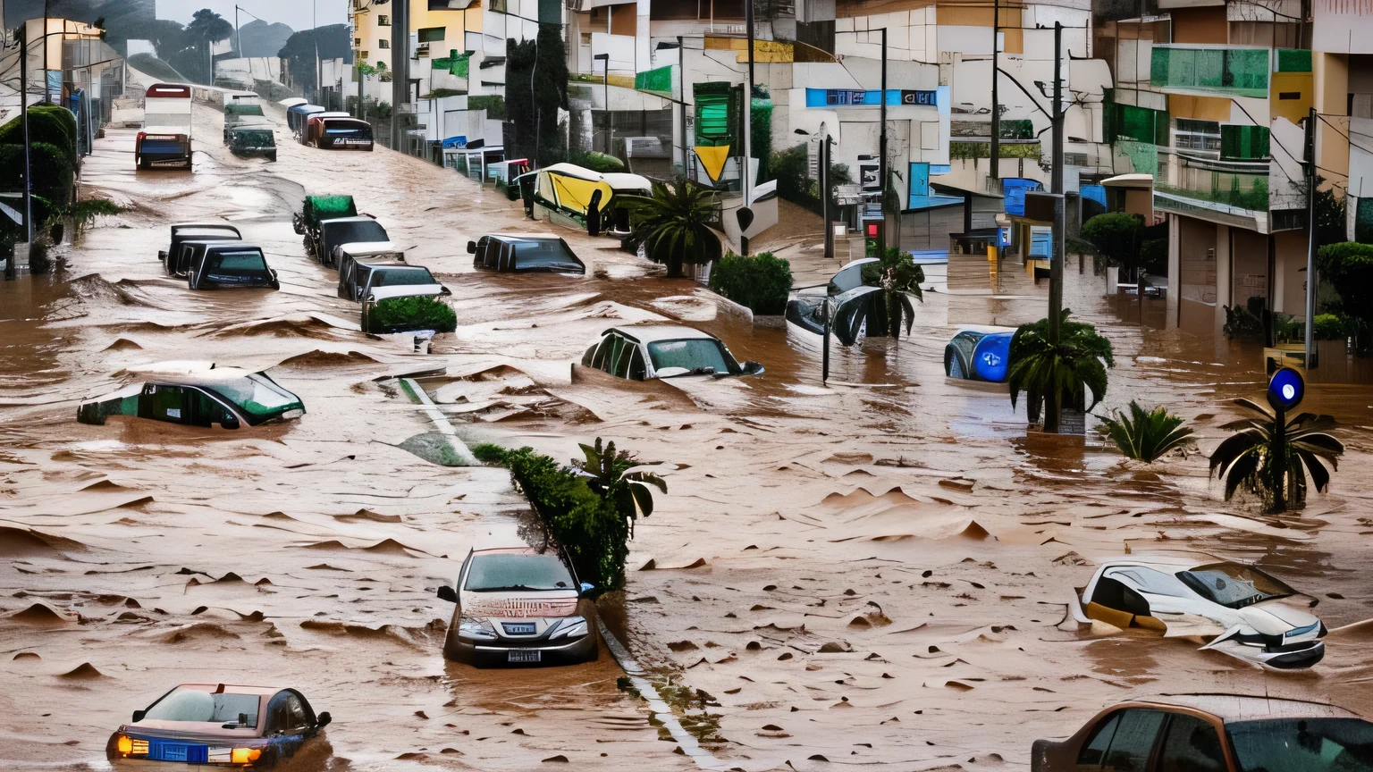 Caxias do Sul in southern Brazil was hit by heavy rain resulting in flooding in several parts of the city.