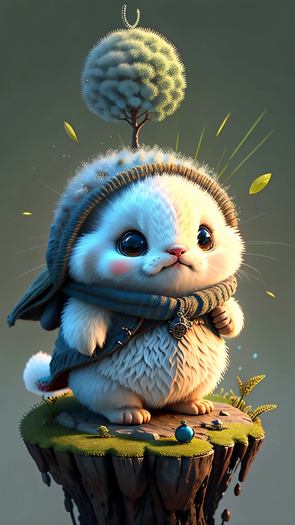 Top image quality、"Create cute creature masterpieces with inspired ultra-detailed concept art. Let your imagination come alive", （ermine）, high detailing, in 8K、Top image quality、jump up、uses magic、Thunder magic in the background