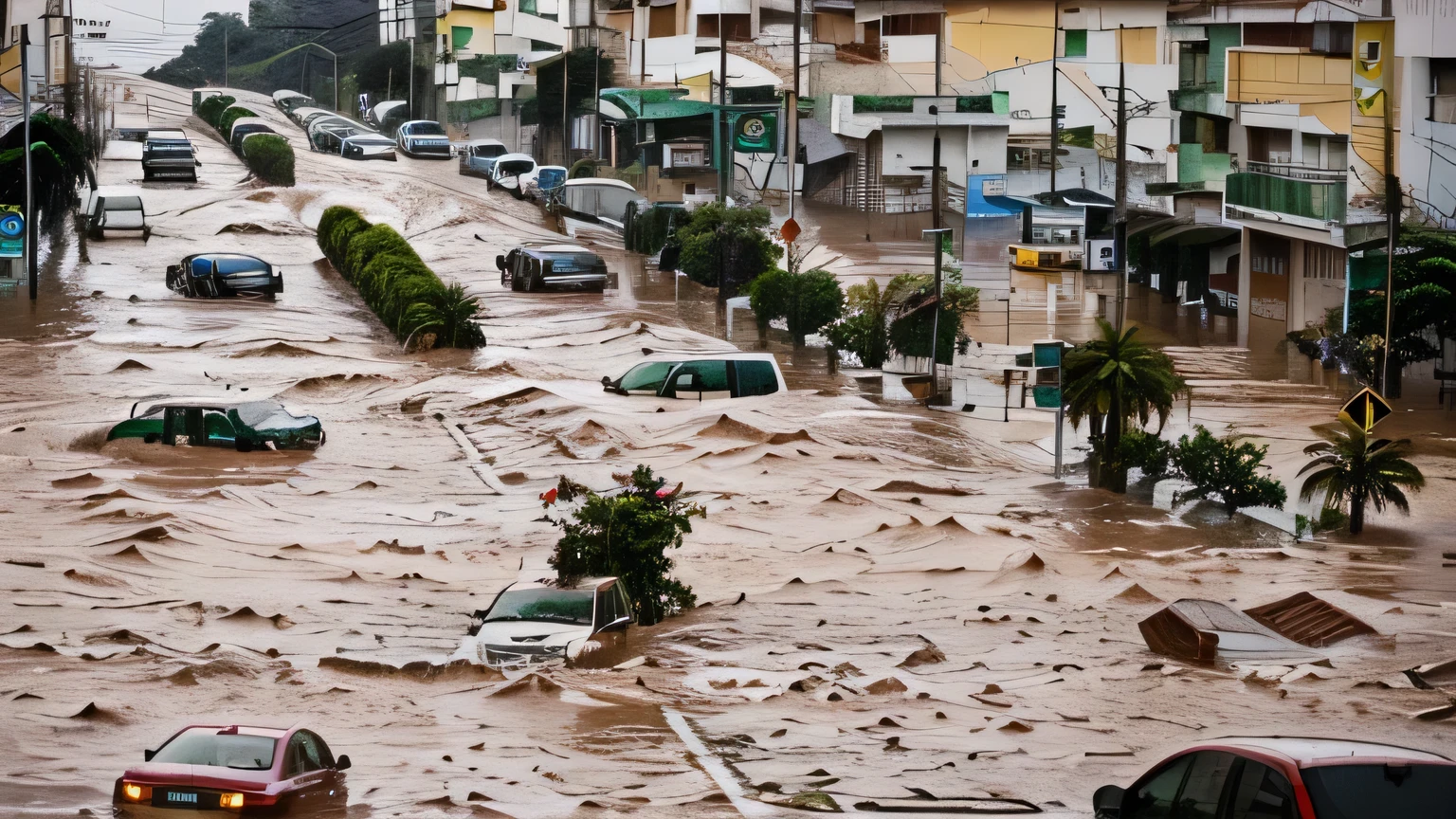 Caxias do Sul in southern Brazil was hit by heavy rain resulting in flooding in several parts of the city.