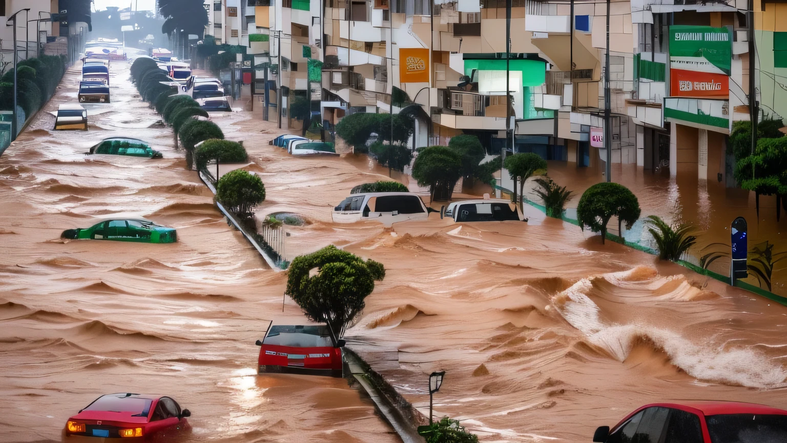 Caxias do Sul in southern Brazil was hit by heavy rain resulting in flooding in several parts of the city.