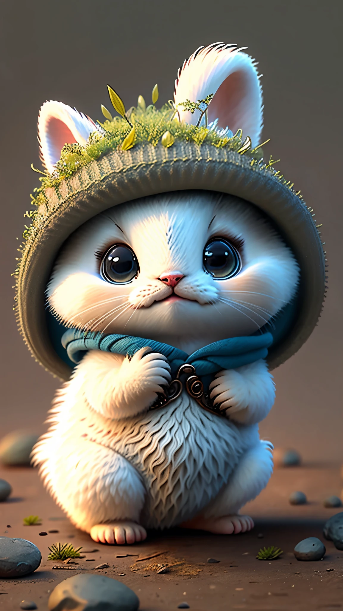 Top image quality、"Create cute creature masterpieces with inspired ultra-detailed concept art. Let your imagination come alive", (ermine), high detailing, in 8K、Top image quality、jump up、uses magic、Thunder magic in the background