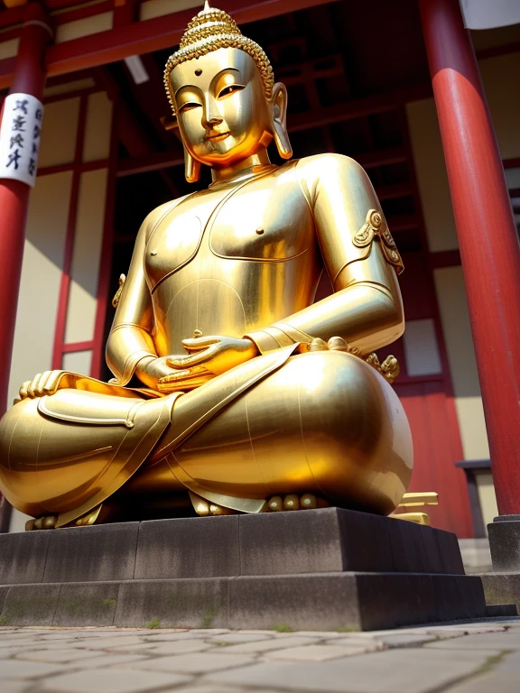 Japanese Buddhism、Afterlife、Inside the temple、Buddha statues everywhere、There is a railing on the road、