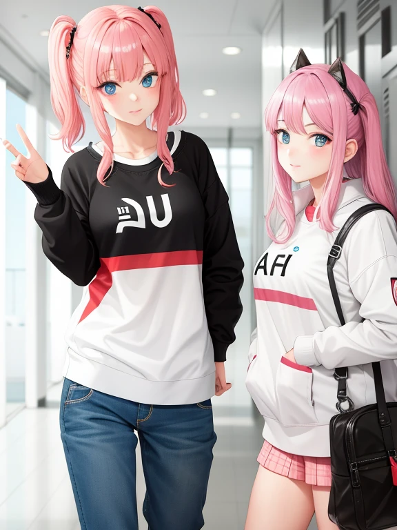 SeaArt Bot
Txt2Img
14:14:52
Task ID:46534644441157
((Masterpiece)), best quality, absurderes, ultra detailed, holographic, cowboy shot, golden ratio, super cute girl, mature girl, idol girl, super beautiful asian girl with very beautiful violet glowing eyes, beautiful glowing brown multicolored hair, high ponytail, nice and sexy body, slim body, perfect body, wearing a super tight anime printed leotard, an anime printed super tight off shoulder long sleeve crop top, a super aesthetic transparent mini jacket, beautiful hair ornament, pink jordan tennis, being photographed in a mall shop with her handsome skinny boyfriend, with dark messy hair, brown luminous eyes, wearing a white anime shirt, black shorts, and pink crocs