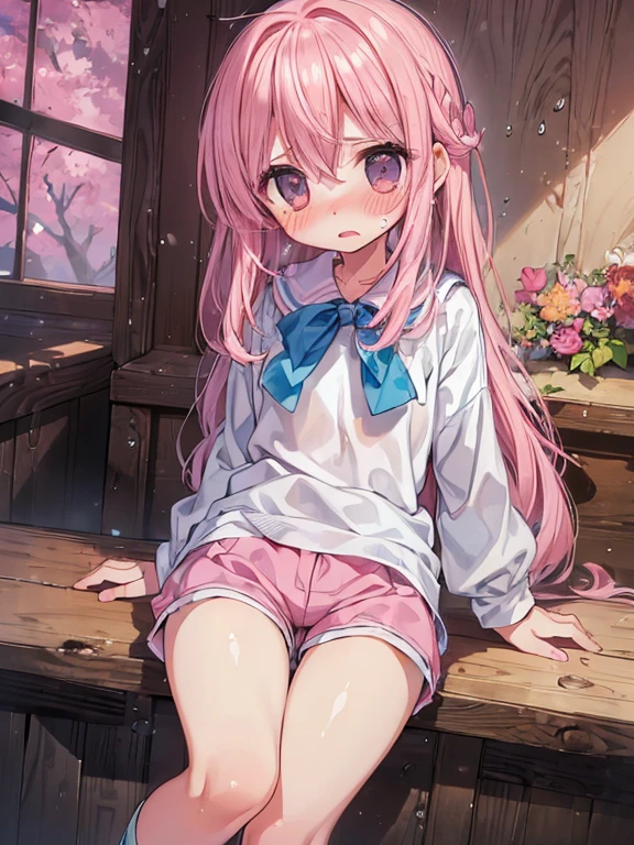(orgasm、Cramp、blush、Watery eye、Love Juice:1.3)、Shorts