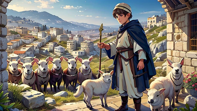 David's story begins with his humble beginnings as a shepherd boy in Bethlehem. 