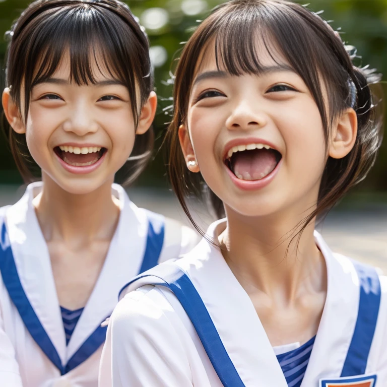 Japanese,,Summer sailor uniform,look up,look up,squint,squint,Please open your mouth wide,Sticking out tongue,Showing tongue,cute,Face close-up,Twin bun hairstyle