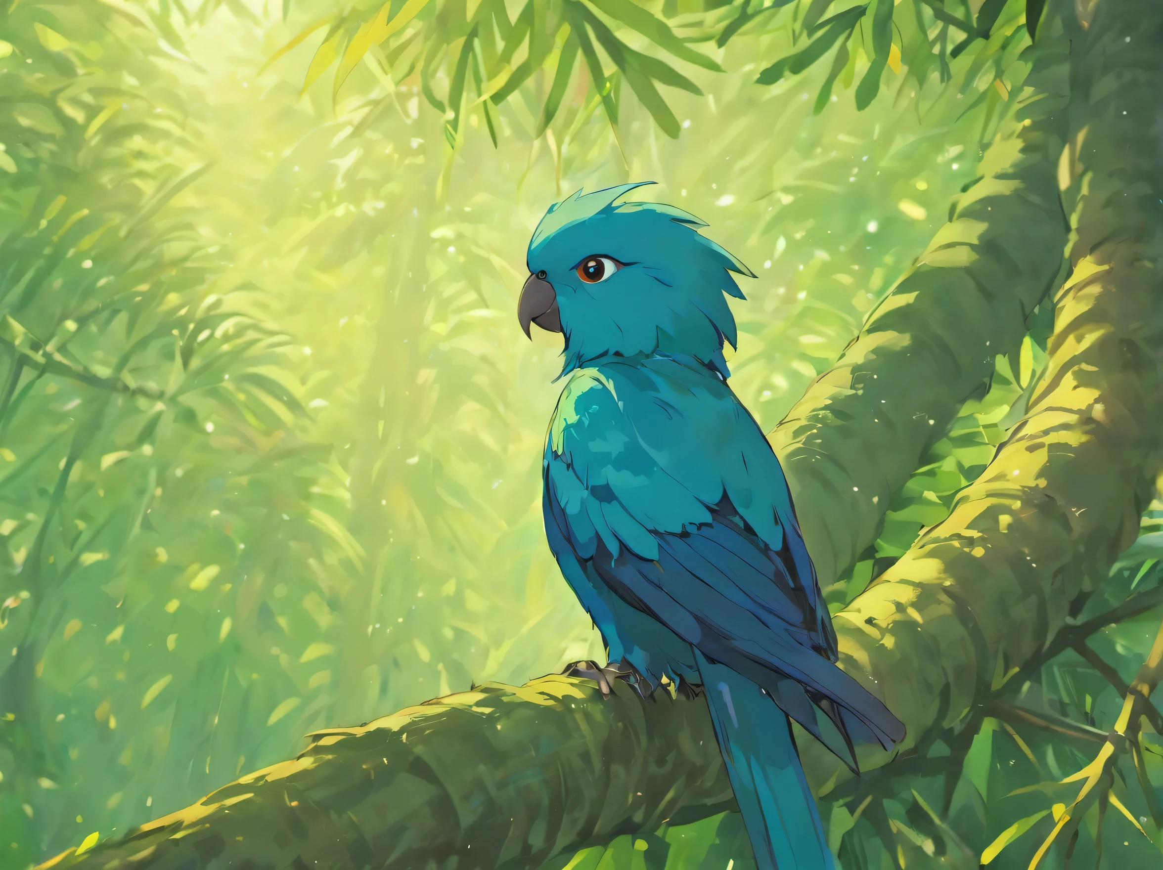 \imagine prompt: professional photography of a purple-headed parrot, perched on a giant pine tree, blurred background, surrealism, ultra HD, nature, afternoon, best quality.