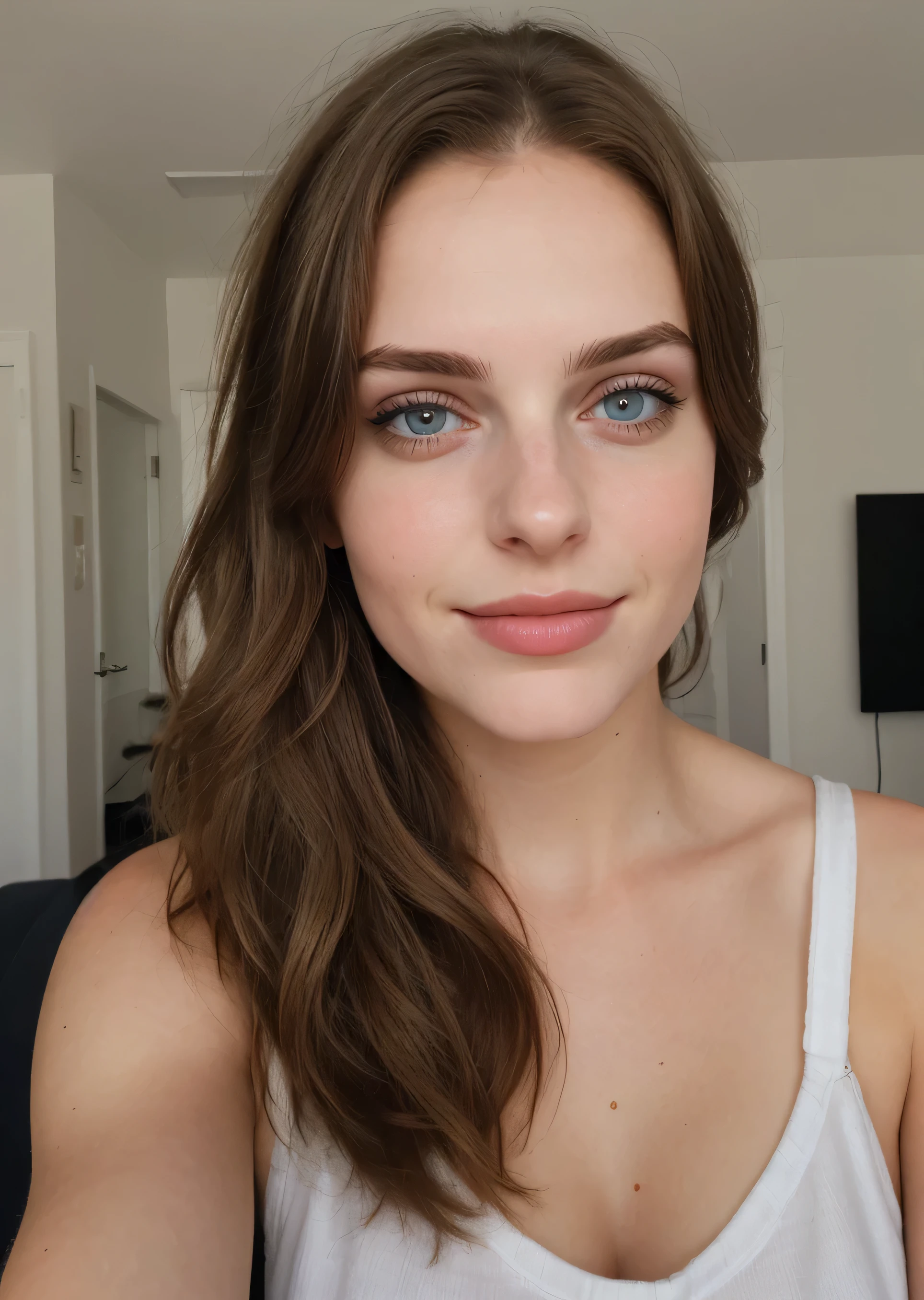 a selfie of a pretty young woman, taken with iphone camera