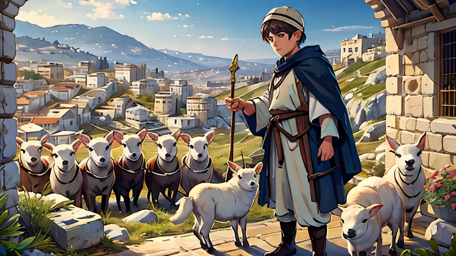 David's story begins with his humble beginnings as a shepherd boy in Bethlehem. 