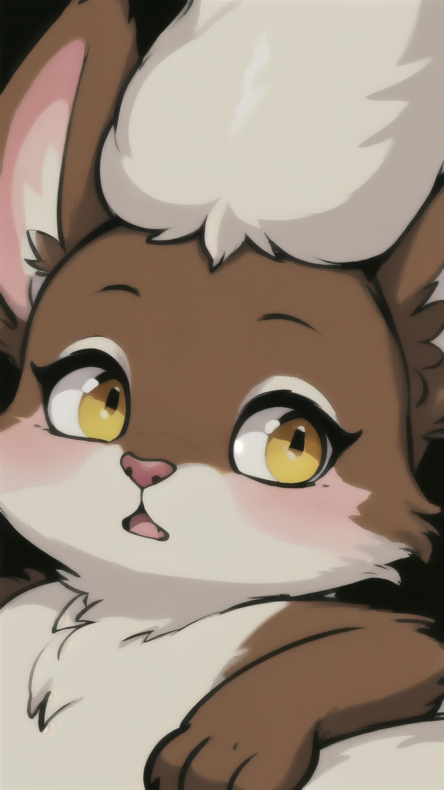 (ultra detailed), beautiful and intricate full size portrait of a playful and adorable little whoopa, Anthro creature, created by tkdrews, with rounded features and a small size – s2. This adorable character is shown in a medium close-up shot., showing off your expressive face and detailed facial features. Their large, round, expressive eyes filled with warmth and curiosity, and their jaw is slightly open, revealing tiny teeth. Their fur is soft and fluffy, with shades of brown and yellow, and their arms and legs are muscular and dexterous.
The portrait is made in the highest quality., with every detail carefully