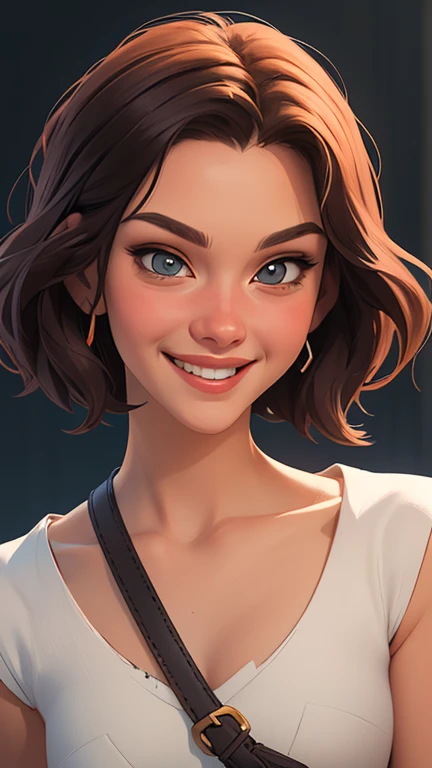 Xena princess warrior portrait mode sensual sesys style Cartoon style digital illustration together boyfriends Cartoon style character portrait mode Character cartoon style facial expression happy beautiful smile and six medium small portrait mode waist up