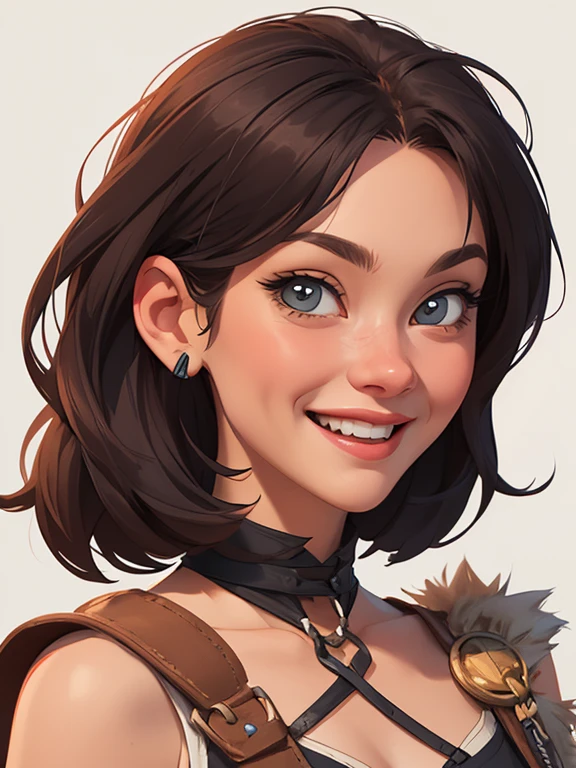 Xena princess warrior portrait mode sensual sesys style Cartoon style digital illustration together boyfriends Cartoon style character portrait mode Character cartoon style facial expression happy beautiful smile and six medium small portrait mode waist up