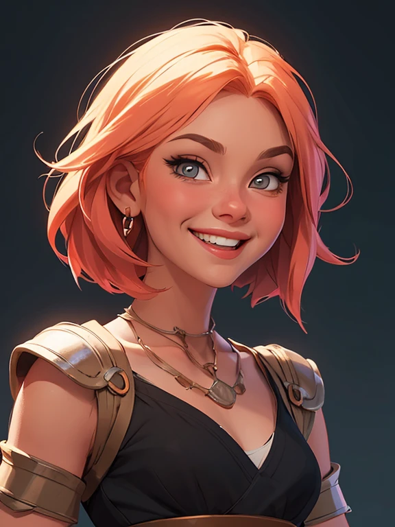 Xena princess warrior portrait mode sensual sesys style Cartoon style digital illustration together boyfriends Cartoon style character portrait mode Character cartoon style facial expression happy beautiful smile and six medium small portrait mode waist up