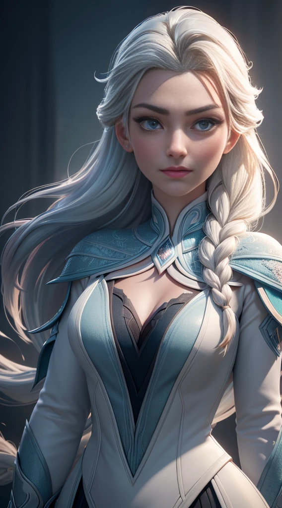Highly detailed CG unity 8k wallpaper, style shot, complex, high detail, dramatic, highest quality movie still image, very detailed, masterpiece, best quality, character design, Elsa, Elsa from Frozen, (( Dark style)), realistic ultra-detailed rendering style, natural light, sharp character design, (hard focus, 8k), (((natural skin texture))), 8k textures, soft cinematic lighting, adobe lightroom, dark room, hdr, Sophisticated, Elegant, Rich Detail, Sharp Focuilm Look) )), Soothing Tones, Detail Frenzy, Intricate Detail, Super Detail, Low Contrast, Soft Film Lighting, Dull Colors, Exposure Blending, HDR, Fade, 35mm, f/1.4, ISO, f16, 25 sec.