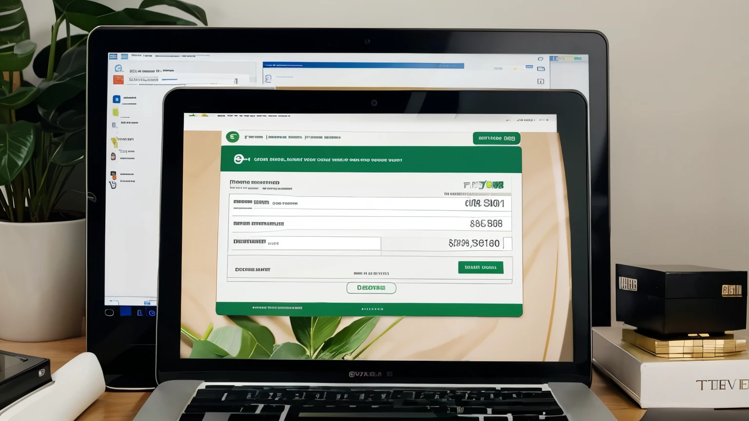 lots of money in the bank account on computer screen