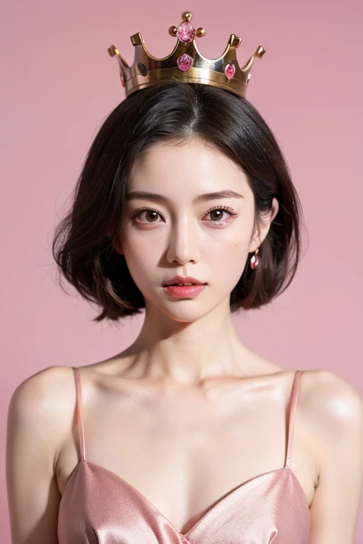一个女王节为主题的直播Countdown海报。The elements that need to be included for a pink background are：1.crown。2.Countdown。
