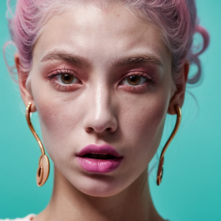 Hombre albino, androgino y de masa muscular media pero marcada, her face is feminine with long eyelashes, pecas y labios rosados gruesos, ojos rasgados y expresivos.