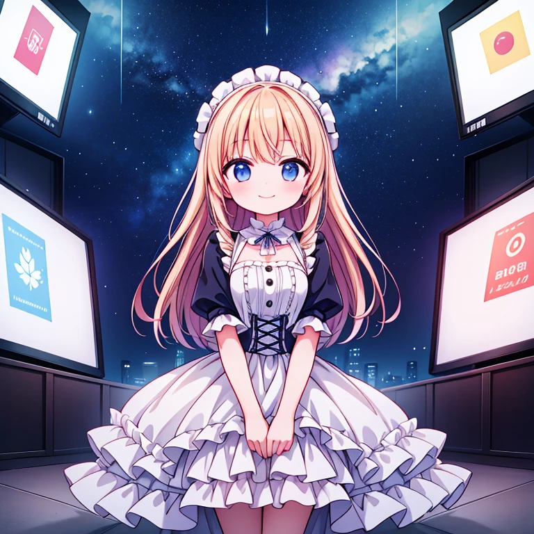 1 girl, alone, smile, Watching the audience,, Artwork, Better Quality:1.4,high quality, be familiar with,