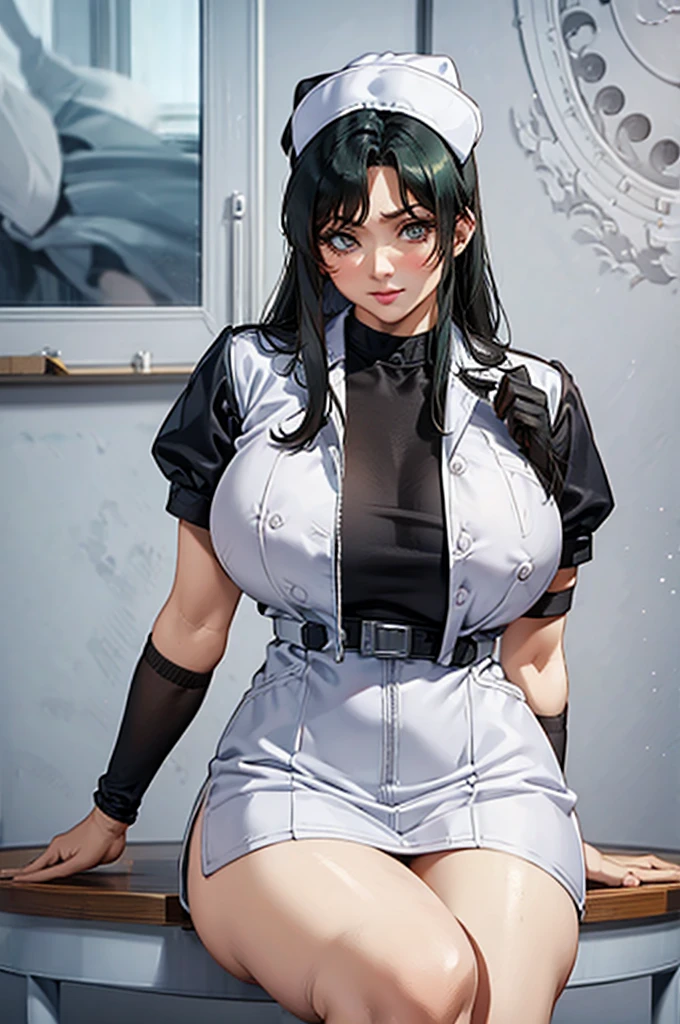 nurse uniform,hospital, latex nurse suit,nurses,busty,elbow gloves,labcoat,dark green hair woman,white eyes , gigantic ,medical instruments,asian nurse,two nurses,speculum,examination room,oversize ,big ass ,strap on, lay on table ,legs spreaded,giving birth,gyno chair , dentist,Milf,latex,green uniform