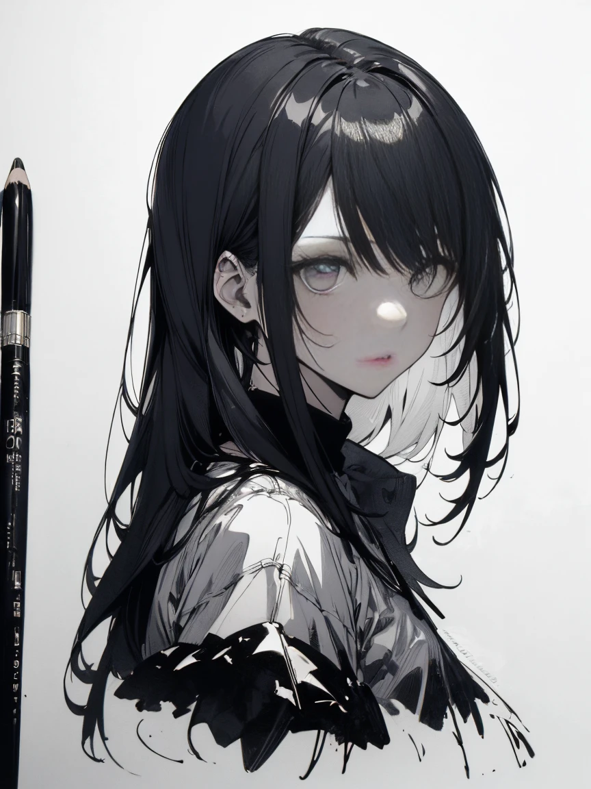 Absurd, High resolution, Very detailed, (not human:1.3),
, Drawing a monochrome world, Use only shades of black, white, Grey expresses depth, emotion, Impressive visual impact.