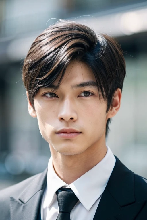 1人のmaleの子, Japanese male, (male:1.5), Grey Eyes, Slanted Eyes, (Very short hair:1.3), Down_cut, Pompadour, ((formal)), ((suit)), (((good looking, sharp, Savage features,))), (Sturdy muscular body), (Physically strong),
SFW, Outdoor, Detailed Background, Modern metropolis,