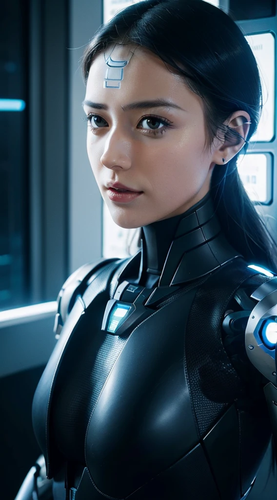 complex 3d render ultra detailed of a beautiful porcelain profile woman android face, cyborg, robotic parts, 150 mm, beautiful studio soft light, rim light, vibrant details, luxurious cyberpunk, lace, hyperrealistic, anatomical, facial muscles, cable electric wires, microchip, elegant, beautiful background, octane render, H. R. Giger style, 8k, best quality, masterpiece, illustration, an extremely delicate and beautiful, extremely detailed ,CG ,unity ,wallpaper, (realistic, photo-realistic:1.37),Amazing, finely detail, masterpiece,best quality,official art, extremely detailed CG unity 8k wallpaper, absurdres, incredibly absurdres, <lora:japaneseDollLikeness_v10:0.1>, <lora:koreanDollLikeness_v10:0.5>, robot, silver halmet, full body, sitting