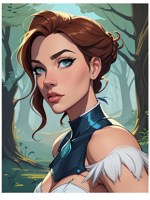 Personagem mulher estilo atompunk Fiona rainha Anna de Arendelle com marcas de guerras Imagem de desenho animado de uma mulher .Ilustra??o estilo desenho animado, estilo de arte dos desenhos animados, estilo de arte dos desenhos animados, digital illustration style, estilo atompunk design de personagens altamente detalhado, arte digital detalhada coragem, Forest fan art, Design de personagens de retrato, beautiful digital illustration, retrato de alta qualidade, Arte em quadrinhos, mulher jovem cabelo com transas lindas . Queen Anna of ArendelleBeautiful lined eyes Medium large bust and wonderful sexy clothes. image expression of sexual desire from waist to head illustration Queen Anne of Arendelle atompunk style Fallout 4 style pose playboy magazine