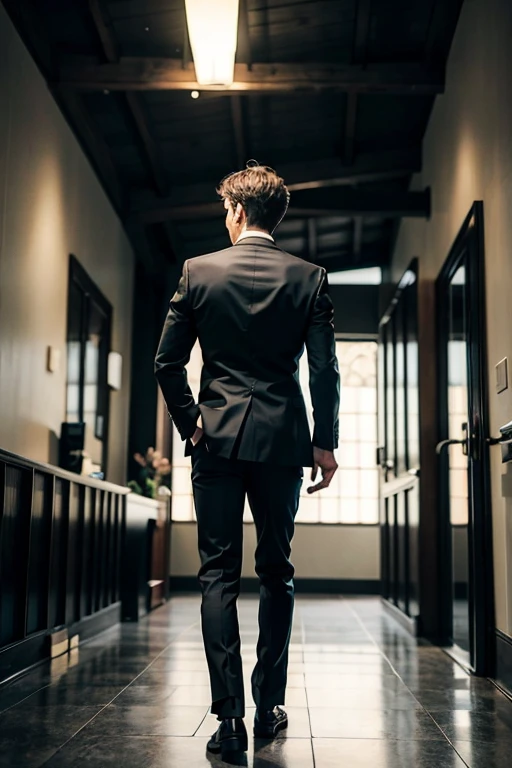 Rear view of a man in a suit