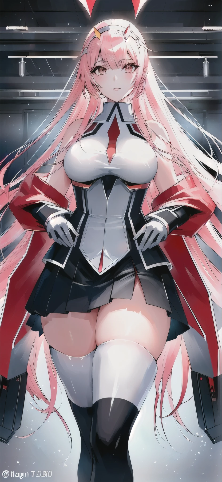 (zero_two_001:1.4), thicc school 1girl wearing thighhighs pleated skirt, skirt pull, skirt lift, revealing panties, short skirt, gorgeous features, clear face, symmetrical face, beautiful face, rendered eyes, detailed eyes, beautiful hair, smile, long legs, [thick|slender] bare thighs, thigh gap, natural breasts, symmetrical breasts, perfect breasts, anatomy, athletic, fit, in shape, exotic, alluring, mature, masterpiece portrait, extreme detail, (character focus:1.4), highly detailed, 8k octane, HDR, ultra detailed, best quality, highest quality, realistic lighting, hyperdetailed