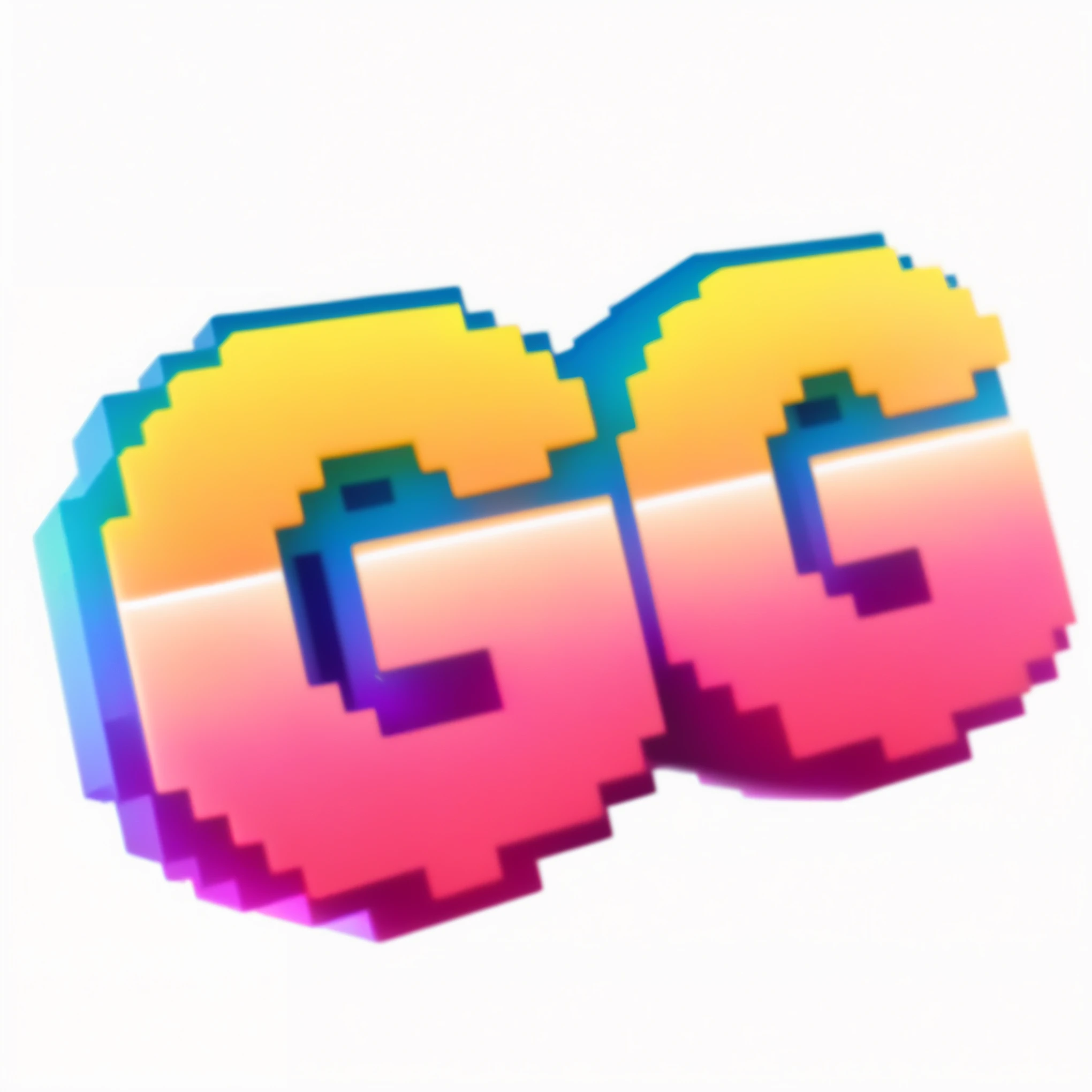 a close up of a pixel pixel font with a black background, no gradients, cgsociery, game icon, rating:g, super glitched, cgstation, glitchcore, neon glitch, gigachad portrait, cgworld, cgstudio, next gen, giga, g cgsociety, cgcosiety, in game style 8k