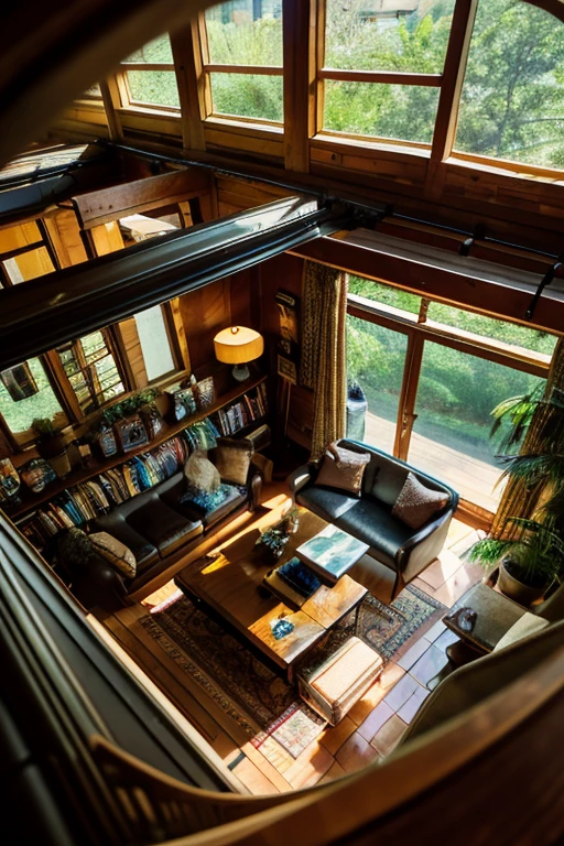 Absurd,
Semi-cave living room with modern furniture, Four large sofas, tv set, Coffee table, A library-like collection of books, Conversation hole, arch, Concept Art:Itshak Holtz, Polycount Contest Winners, Stone and wooden houses, Cozy atmosphere, large bay window, A cafe with delicious coffee, The first and second floors can be seen through the open ceiling., stage, Vegetation,Ceiling skylight, (waterfall), Balcony plants, (Wooden bridge), (bay window), Chris LaBroy, french mountains々, neo-romanticism,
(Dynamic Angle:1.4), impressive,masterpiece, Visually stunning, Realistic, Very detailed,
Volumetric Light, Rim Light, Gobo Light, hdri, Depth of written boundary, (Dynamic Angle:2), impressive ,masterpiece , Visually stunning, Very detailed, (Mature Adult:1.3), (Realistic:1.5), There is nothing there, 8k, Award-winning HDRI, Depth of written boundary