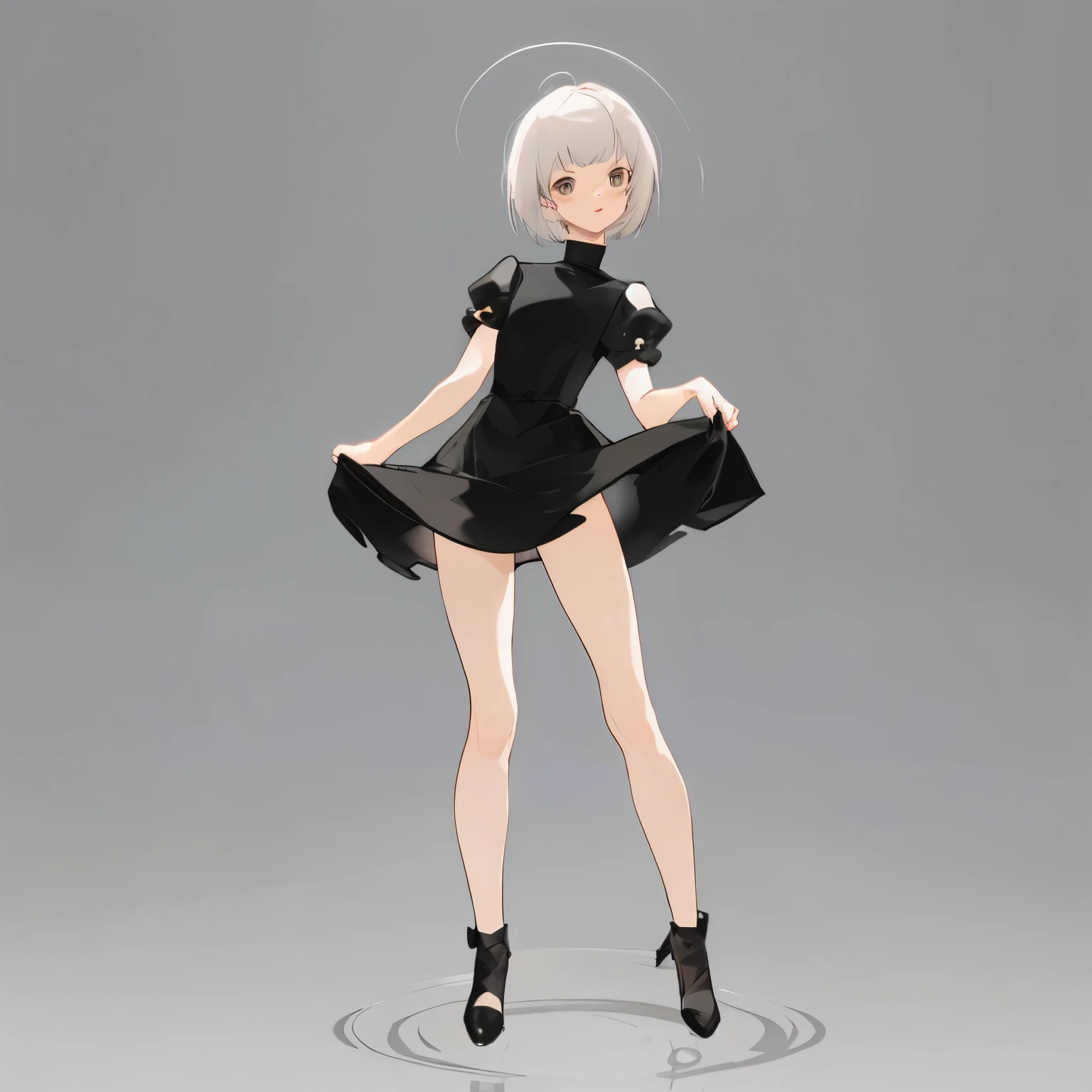 Full body, cute, short hair