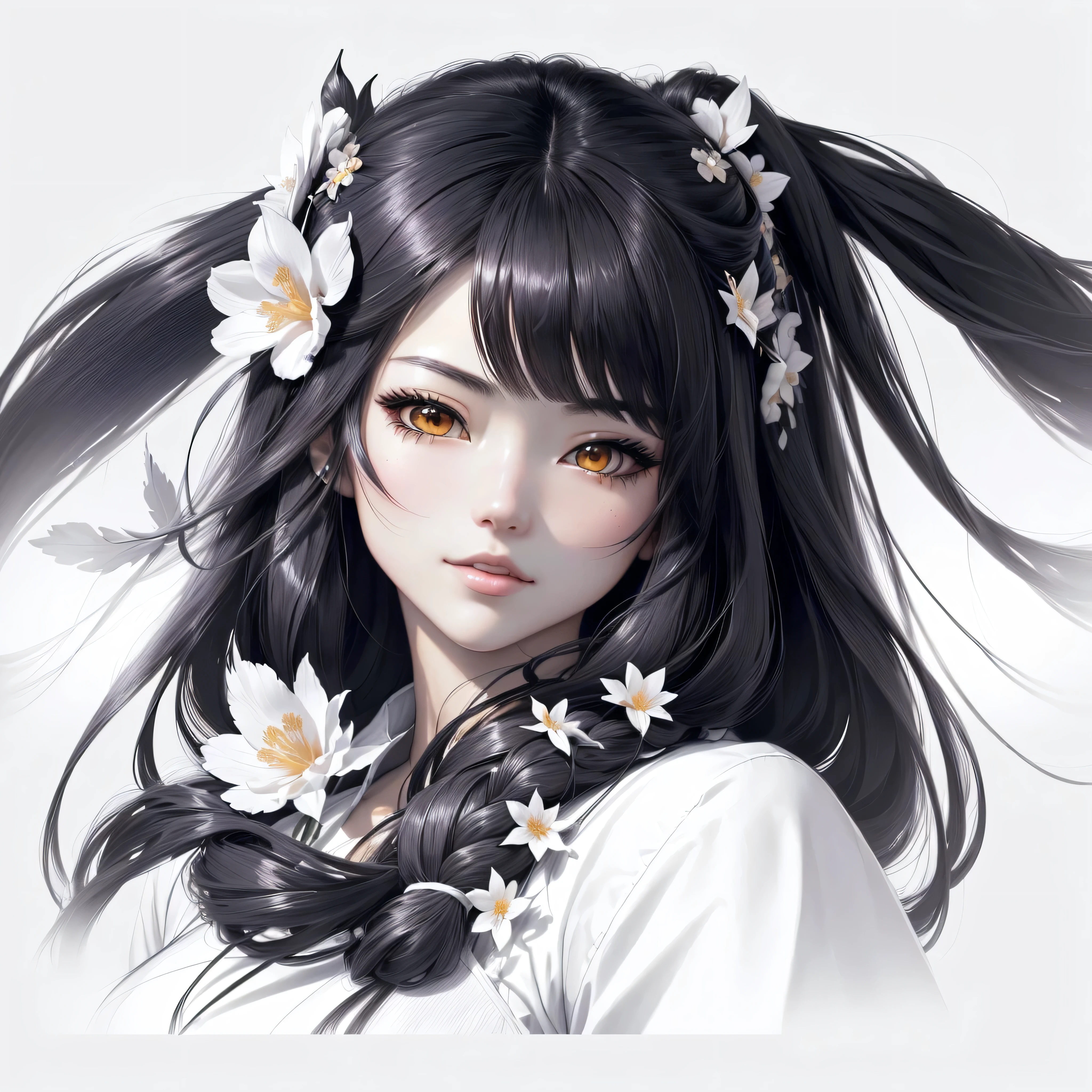 anime girl with long hair and flower in her hair, artgerm. anime illustration, extremely detailed artgerm, artgerm portrait, artgerm. high detail, artgerm detailed, artgerm on artstation pixiv, artgerm style, artgerm lau, style artgerm, artgerm art, ! dream artgerm