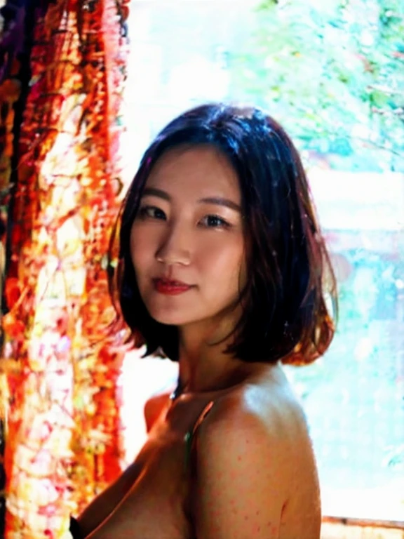 (best quality), (very aesthetic), (ultra-detailed), (best illustration),NSFW,a mature female,Perfect Face,MKMami,(full_body),big breast,red cheek,skinny, 