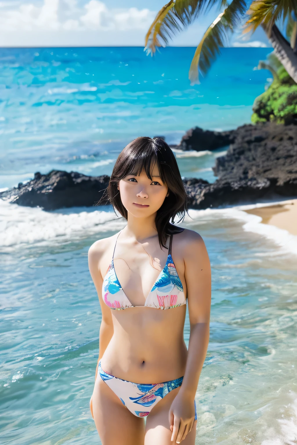 Shoko Takahashi　24-years-old　Private beach in Hawaii　Model photoshoot