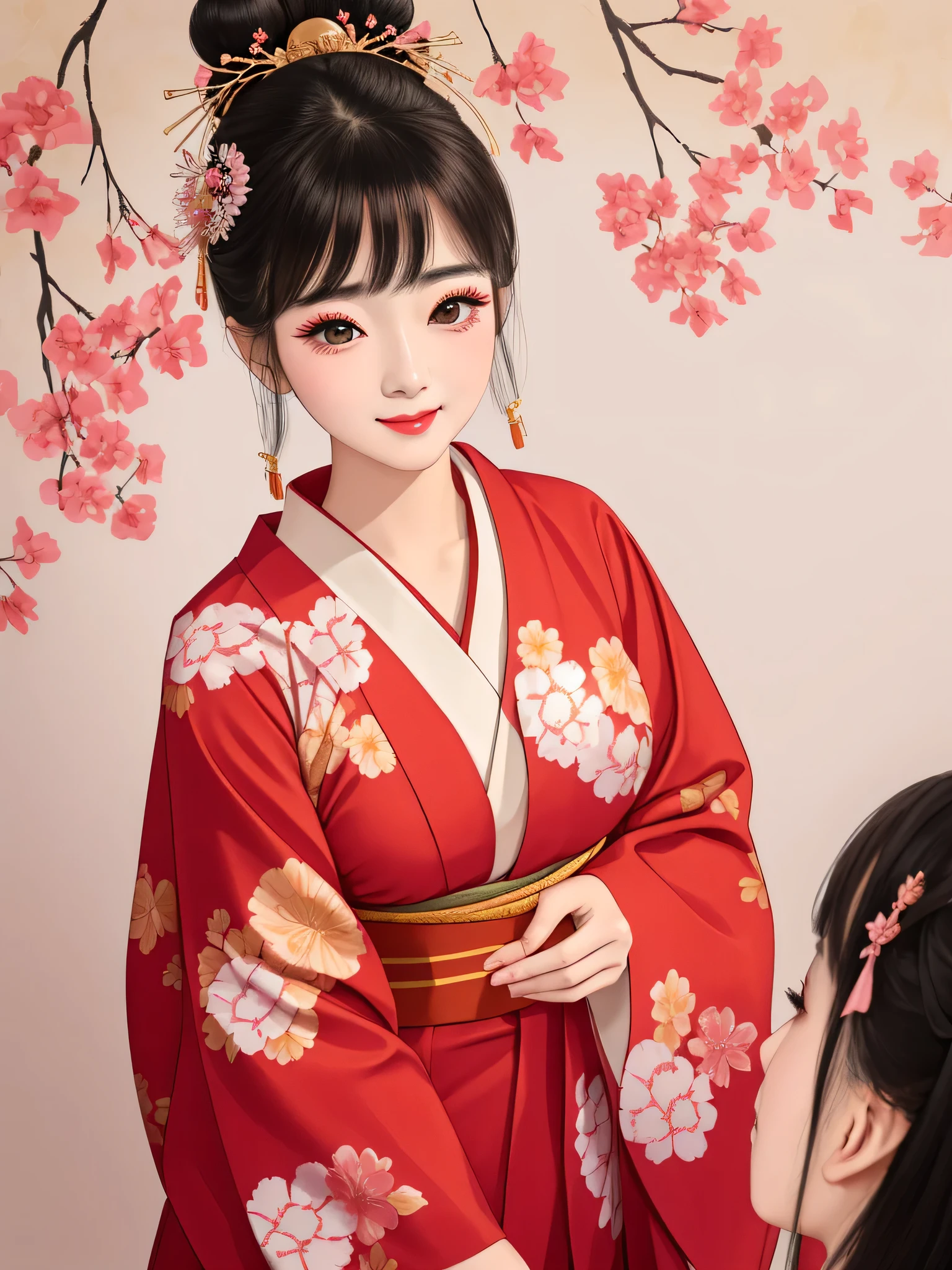 Each has a different expression2People and sisters、(2 girls)、⦅Dancing traditional arts with grace)、((Big Breasts、Small Face、Not exposed))、highest quality、masterpiece、(Black Hair、Bun Hair)、Brown Eyes、⦅Wide angle、Angle from above the waist、Pause on the magazine cover、Their gazes are different, gazing into the distance⦆、(8K High Quality、masterpiece、High resolution、Realistic and beautiful light and shadow、(highest quality)、(High Resolution)、(Very delicate and beautiful)、(Beautiful 8k face)、(With a smile、Beautiful eyes)、(Clear skin)、(Soft hair)、(8Head to Body)、(A Japanese style yukata kimono with red, pink and orange floral patterns on a white background, interspersed with gold powder、Wearing a yukata2Beautiful Japanese girls)、((Tanabata decoration background))、((Small Face))、(arms up)、Thin and small nose、(Red lipstick)、(Make your cheeks red)、(Glossy skin)、((Ink painting style))、Very thin eyebrows、Overall ultra-high image quality、(She is wearing maiko-style makeup.)、Whitening、Long and beautiful eyelashes、Glowing Skin、(Red cheeks),Straight nose、masterpiece、highest quality、whole body、 Eyebrows visible through hair、Bun Hair、Grin、Gal、Gal、Viewer's Eyes、Plaid、Stylish、woman、fine、Pause、
Waiting to start