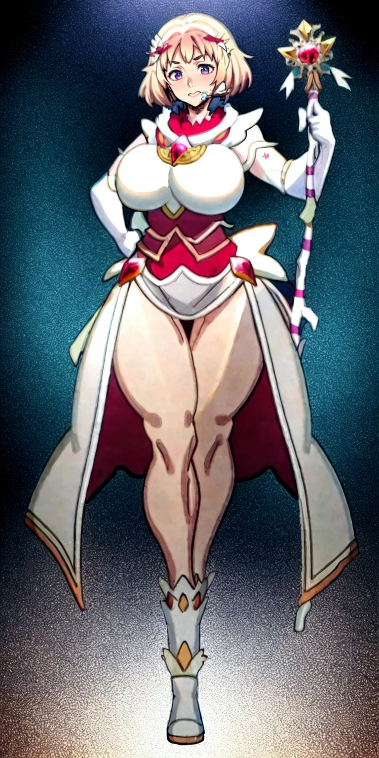 masterpiece, best quality, indoors, mamikafairy, 1girl, solo, looking at viewer,, hand arms full body,boots, standing,cute,breast, curvy, female,fantasy goddess,there is a cartoon picture of a woman with a very large breast, glowing divine being, glowing holy aura, inspired by Luma Rouge, the non-binary deity of spring, ethereal rainbow nimbus, the butterfly goddess of fire, inspired by Mariel, glowing aura around her, astral wind, as the goddess of the saturn, “uwu the prismatic person, big breast, serious, beautiful eyes, , full body, , long robe, long dress, ,priestess ,holy, smile, god rays, ray tracing, sparkle, cinematic lighting, UHD, retina, masterpiece, ccurate, anatomically correct, textured skin, super detail, high details, high quality, award winning, best quality, highres, 1080P, HD, 4K, thunder aura, light aura,full, snak staff,closed mouth, huge breast, curvy, bimbo, standing, heroic, pose, background ruin of a misterios city,UHD, retina, masterpiece, ccurate, anatomically correct, textured skin, super detail, high details, high quality, award winning, best quality, highres, 1080P, HD, 4K, sun aura