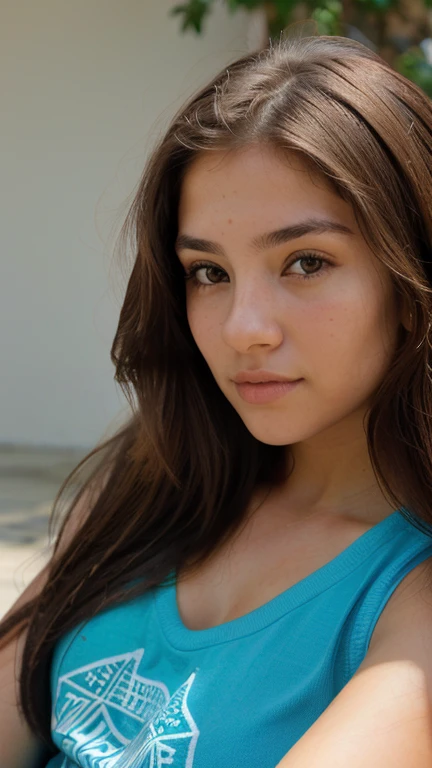 mejor calidad, hermosa, 21 year old woman, browner hair, ondulado, ojos azules, retrato de rostro, nariz redonda, rostro detallado, hiperrealista, retrato de estudio, iluminacion natural, sombras perfectas, sentada en una silla gamer,con una computadora gamer atras.