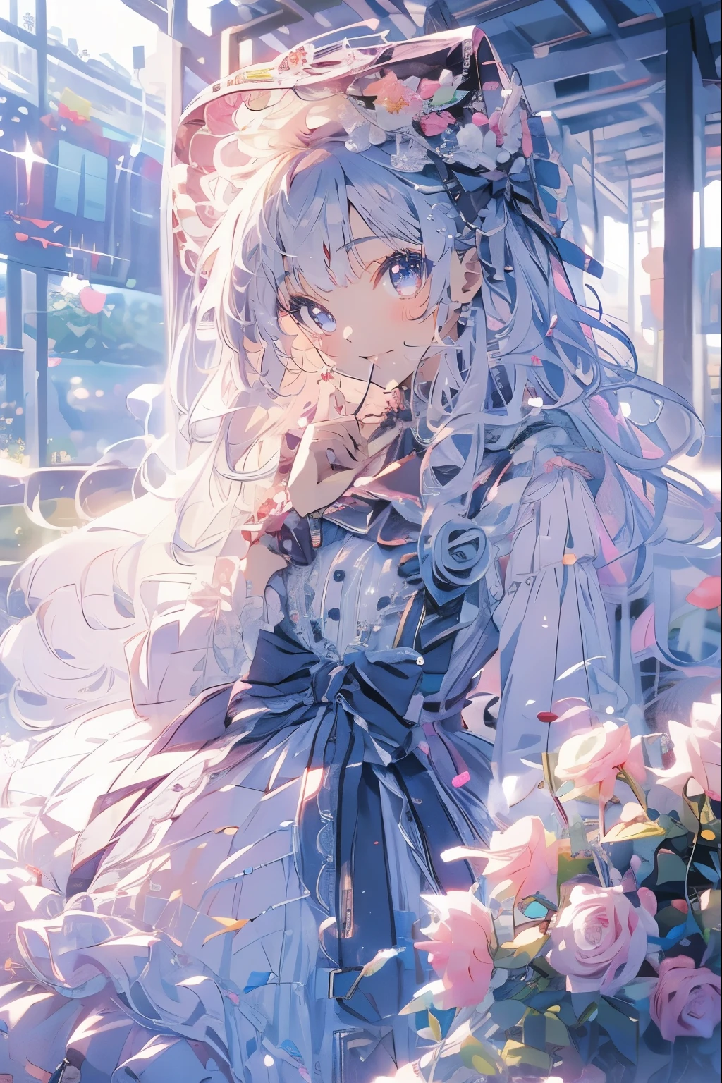 (Mastepiece)、(Best Quality)、Highly detailed face、Anime Girl、1 girl、Lolita Clothing、Fluffy long hair