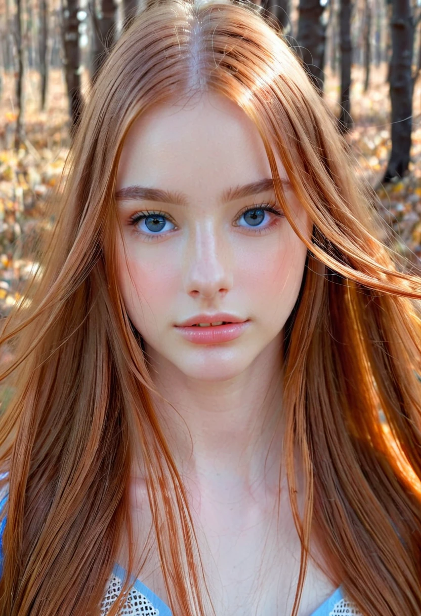 solo, very detailed, detailed face, very long hair, picture of a beautiful young woman, dasha_taran, sfw, ((natural orange hair)), beautiful natural blue eyes, High Definition RAW Photography, 16k photography, (full body), standing, delicate facial features, pretty face