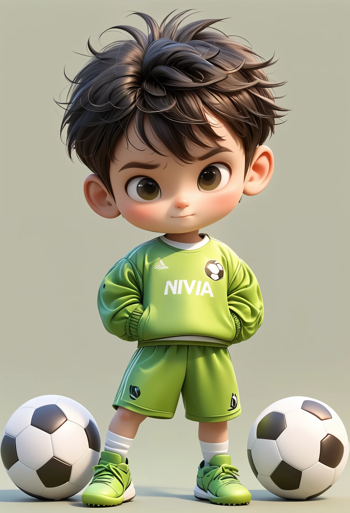 3D，********** playing soccer，Sportswear Set，Cartoon Style