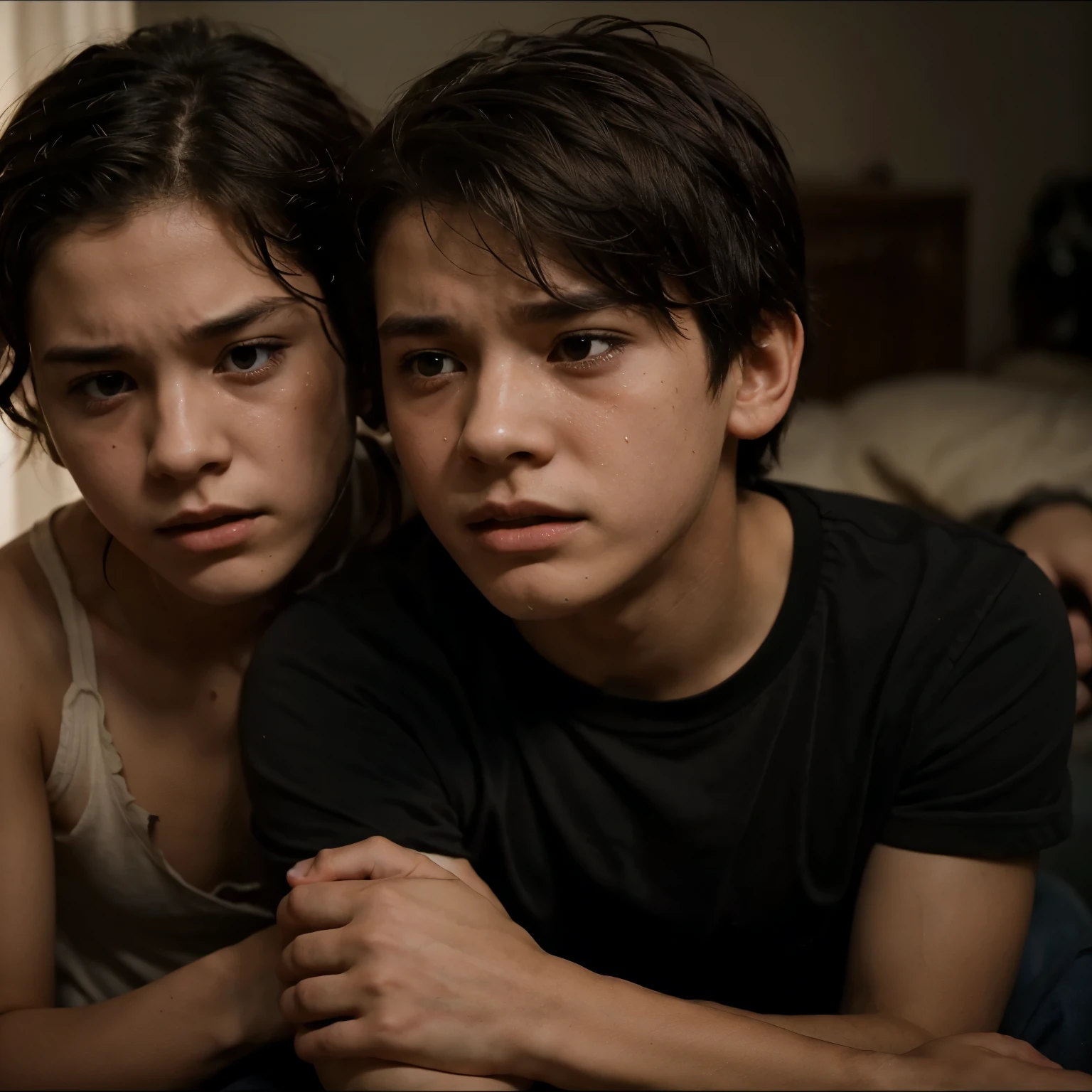 Boy is emotionally destroyed by his partner, the boy cries and the girl tries to explain to him but he is very confused, he feels like killing her but he loves her. 